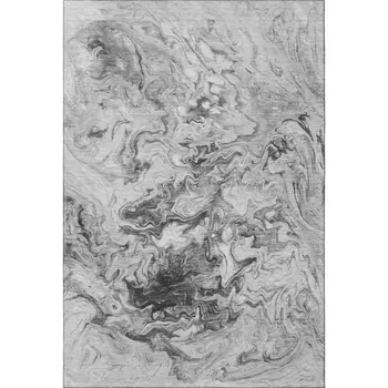 8' X 10' Gray And Ivory Abstract Washable Area Rug With UV Protection