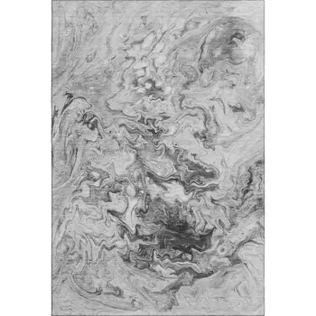 9' X 12' Gray And Ivory Abstract Washable Area Rug With UV Protection