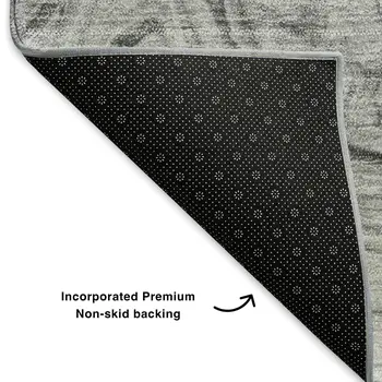 9' X 12' Gray And Ivory Abstract Washable Area Rug With UV Protection