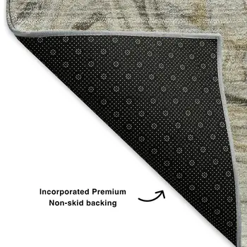 3' X 5' Taupe Gray And Ivory Abstract Washable Area Rug With UV Protection