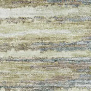 8' X 10' Beige Blue And Ivory Striped Washable Area Rug With UV Protection