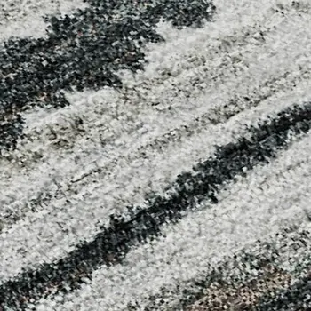 5' X 8' Brown Gray And Ivory Striped Washable Area Rug With UV Protection
