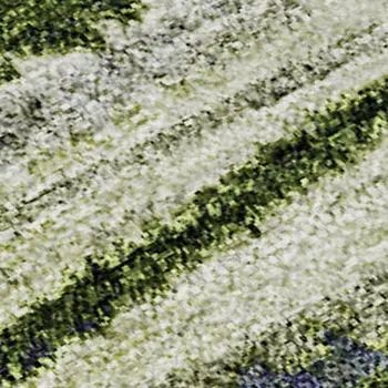 5' X 8' Purple Green And Ivory Striped Washable Area Rug With UV Protection