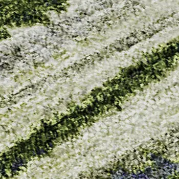10' X 14' Purple Green And Ivory Striped Washable Area Rug With UV Protection