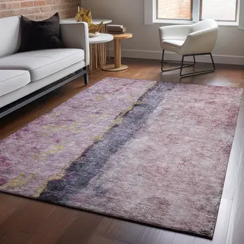 9' X 12' Blush Gray And Ivory Abstract Washable Area Rug With UV Protection