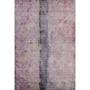 9' X 12' Blush Gray And Ivory Abstract Washable Area Rug With UV Protection