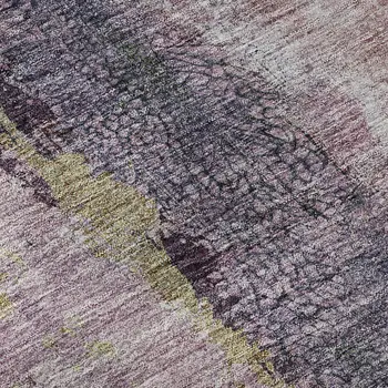 9' X 12' Blush Gray And Ivory Abstract Washable Area Rug With UV Protection