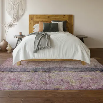 9' X 12' Blush Gray And Ivory Abstract Washable Area Rug With UV Protection