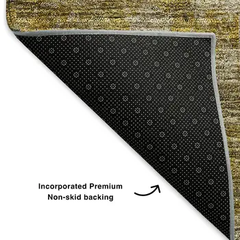 9' X 12' Brown Gray And Ivory Abstract Washable Area Rug With UV Protection