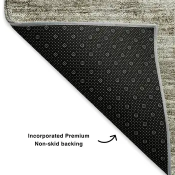 3' X 5' Taupe Gray And Ivory Abstract Washable Area Rug With UV Protection