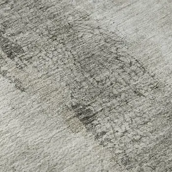 3' X 5' Taupe Gray And Ivory Abstract Washable Area Rug With UV Protection