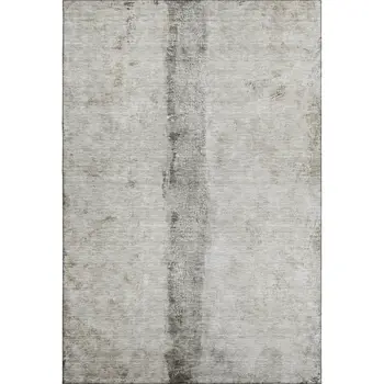 9' X 12' Taupe Gray And Ivory Abstract Washable Area Rug With UV Protection