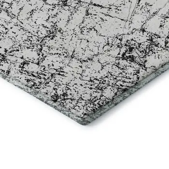 3' X 5' Black And Ivory Abstract Washable Area Rug With UV Protection