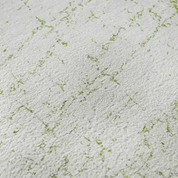5' X 8' Green And Ivory Abstract Washable Area Rug With UV Protection