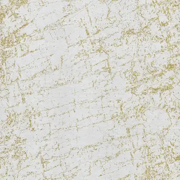 5' X 8' Gold And Ivory Abstract Washable Area Rug With UV Protection