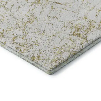 8' X 10' Gold And Ivory Abstract Washable Area Rug With UV Protection