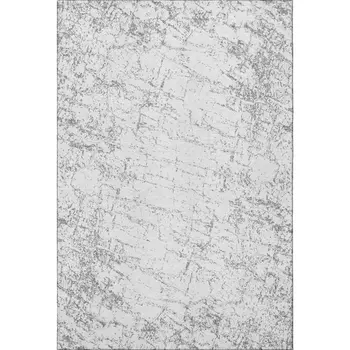 3' X 5' Gray And Ivory Abstract Washable Area Rug With UV Protection