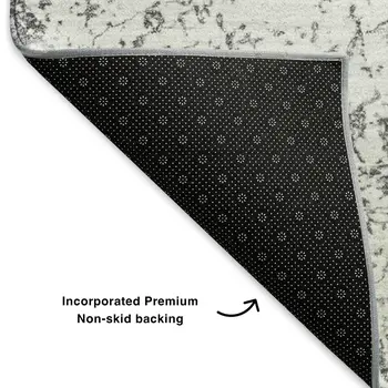 9' X 12' Gray And Ivory Abstract Washable Area Rug With UV Protection