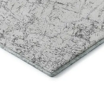 9' X 12' Gray And Ivory Abstract Washable Area Rug With UV Protection