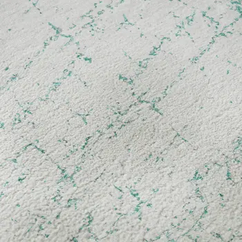 3' X 5' Teal And Ivory Abstract Washable Area Rug With UV Protection