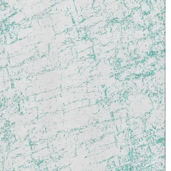 8' X 10' Teal And Ivory Abstract Washable Area Rug With UV Protection