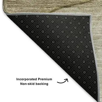 5' X 8' Brown Ivory And Beige Abstract Washable Area Rug With UV Protection