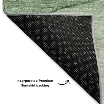 9' X 12' Green And Ivory Abstract Washable Area Rug With UV Protection