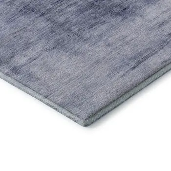 9' X 12' Navy Blue And Ivory Abstract Washable Area Rug With UV Protection