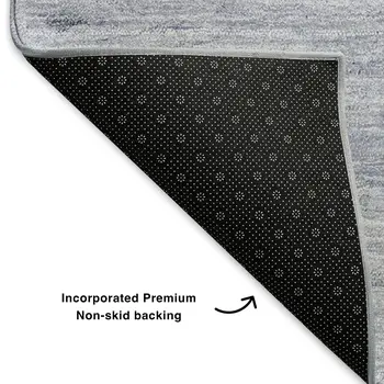 10' X 14' Navy Blue And Ivory Abstract Washable Area Rug With UV Protection