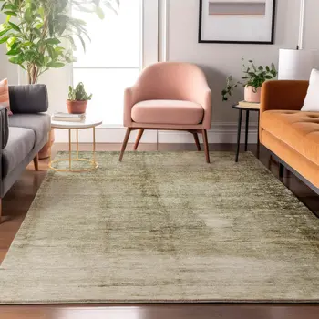 9' X 12' Taupe And Beige Abstract Washable Area Rug With UV Protection