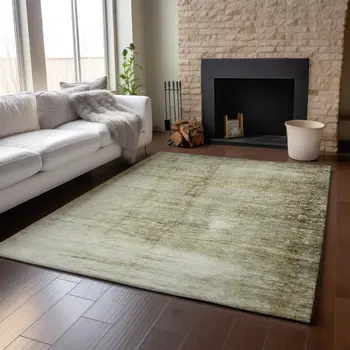 9' X 12' Taupe And Beige Abstract Washable Area Rug With UV Protection