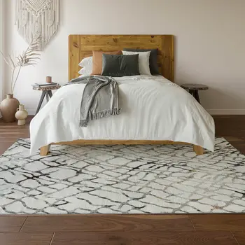 8' X 10' Silver Gray And Brown Abstract Washable Area Rug With UV Protection