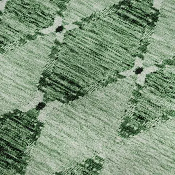 3' X 5' Emerald And Ivory Moroccan Washable Area Rug With UV Protection