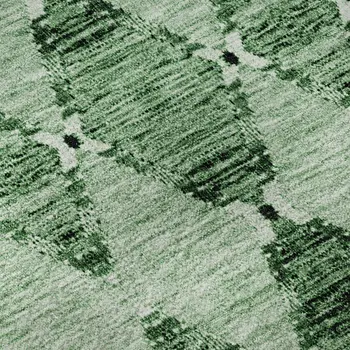 9' X 12' Emerald And Ivory Moroccan Washable Area Rug With UV Protection