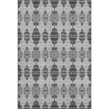 3' X 5' Gray And Ivory Moroccan Washable Area Rug With UV Protection