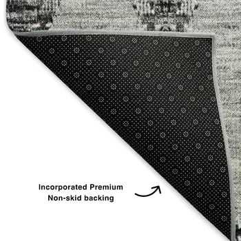 8' X 10' Gray And Ivory Moroccan Washable Area Rug With UV Protection