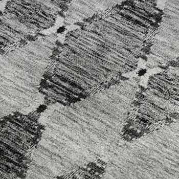 8' X 10' Gray And Ivory Moroccan Washable Area Rug With UV Protection