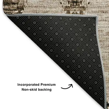 3' X 5' Coffee And Ivory Moroccan Washable Area Rug With UV Protection