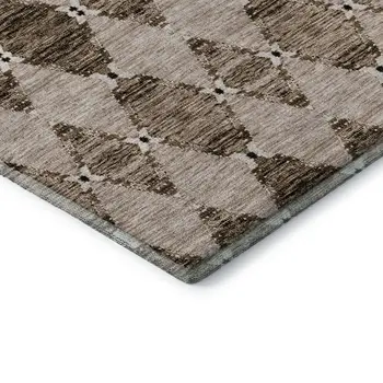 3' X 5' Coffee And Ivory Moroccan Washable Area Rug With UV Protection