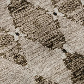 3' X 5' Coffee And Ivory Moroccan Washable Area Rug With UV Protection