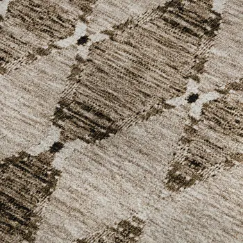 10' X 14' Coffee And Ivory Moroccan Washable Area Rug With UV Protection