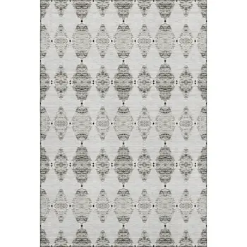 8' X 10' Taupe And Ivory Moroccan Washable Area Rug With UV Protection