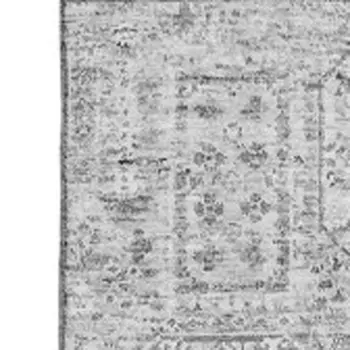 3' X 5' Gray And Silver Floral Washable Area Rug With UV Protection