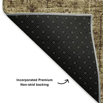 8' X 10' Coffee And Charcoal Floral Washable Area Rug With UV Protection