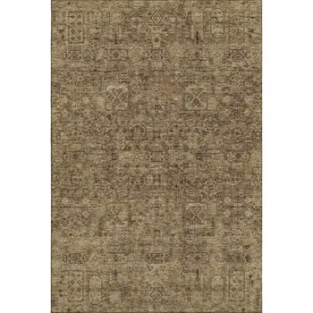 9' X 12' Coffee And Charcoal Floral Washable Area Rug With UV Protection