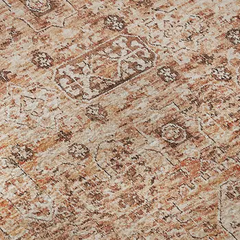 3' X 5' Salmon Gray And Ivory Floral Washable Area Rug With UV Protection