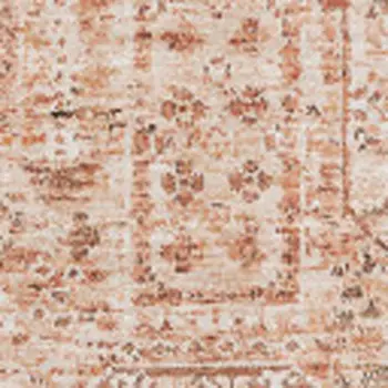 3' X 5' Salmon Gray And Ivory Floral Washable Area Rug With UV Protection