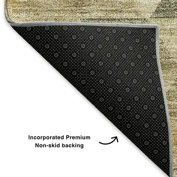 10' X 14' Beige Red And Salmon Geometric Washable Area Rug With UV Protection