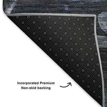 9' X 12' Blue Ivory And Gray Floral Washable Area Rug With UV Protection