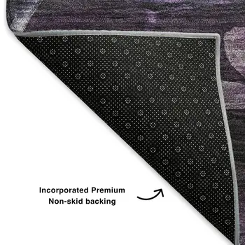 10' X 14' Purple Gray And Ivory Floral Washable Area Rug With UV Protection